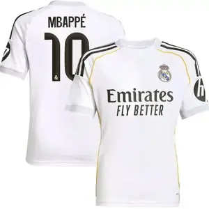 Mbappe #10 Real Madrid Team Champions League/ LA Liga 2025/26 A football kit with Embroidered logo and Sharp stitching Jersey, Breathable Quick Dry Short Sleeve Athletic Tops for Football Fans, Football Collectors & Streetwear Enthusiasts