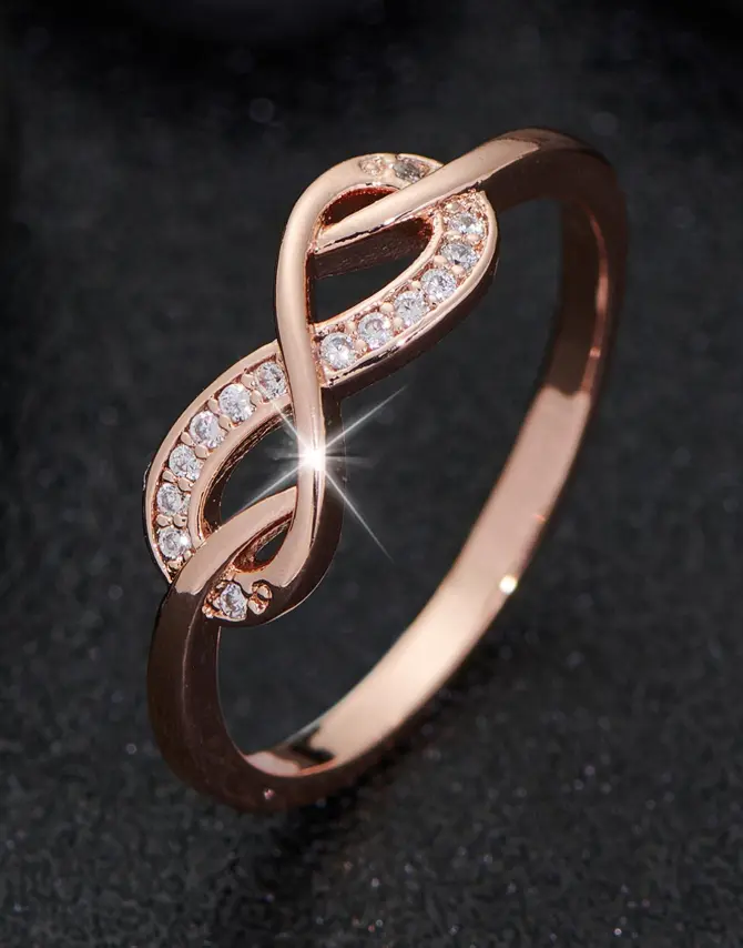 Elegant Cubic Zirconia Ring for Women – Sparkling Infinity Symbol Promise Ring | Wedding, Engagement, Anniversary, Valentine's Day & Birthday Jewelry Gift
