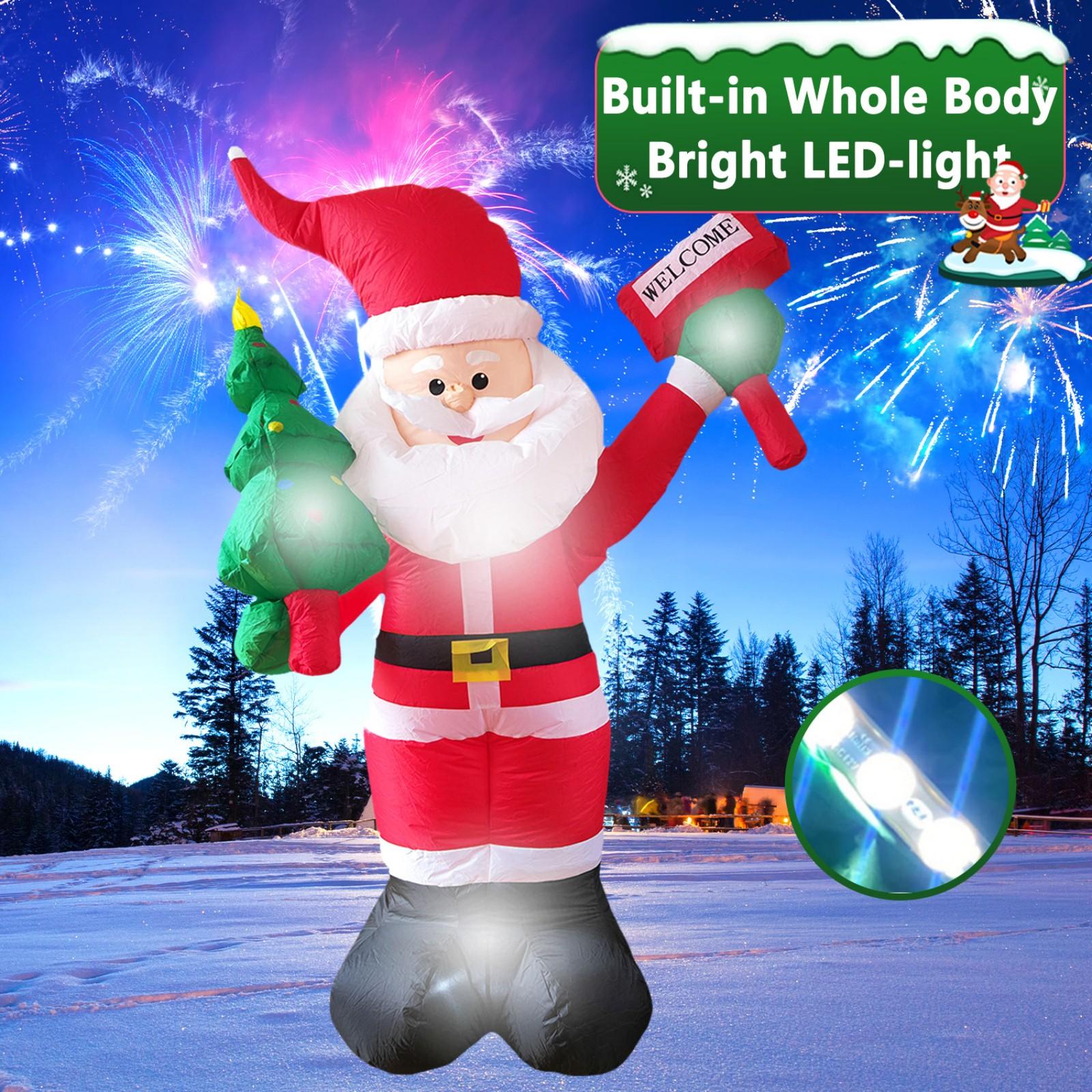 6 FT Christmas Inflatable Santa Claus Outdoor Decorations with Built-In LEDs, Blow Up Santa Claus Inflatable Outdoor Holiday Yard Decorations for Garden Lawn Patio Party Indoor Outdoor Decor