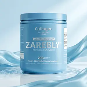 Premium ZAREBLY Collagen Bio-Peptides, 20 Ounce Grass-Fed Bovine Protein, Complete 18 Essential Amino Acids Formula For High Absorption Nutrition powders Organic Superfood Daily Boost dietary edible gym tiktokshopspringglowup