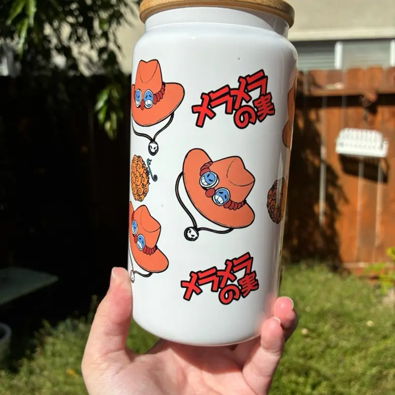 Fire fist charcter inspired cup(white)