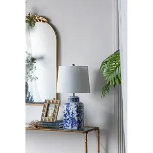 D13x25" Blue and White Ceramic Vase Lamp