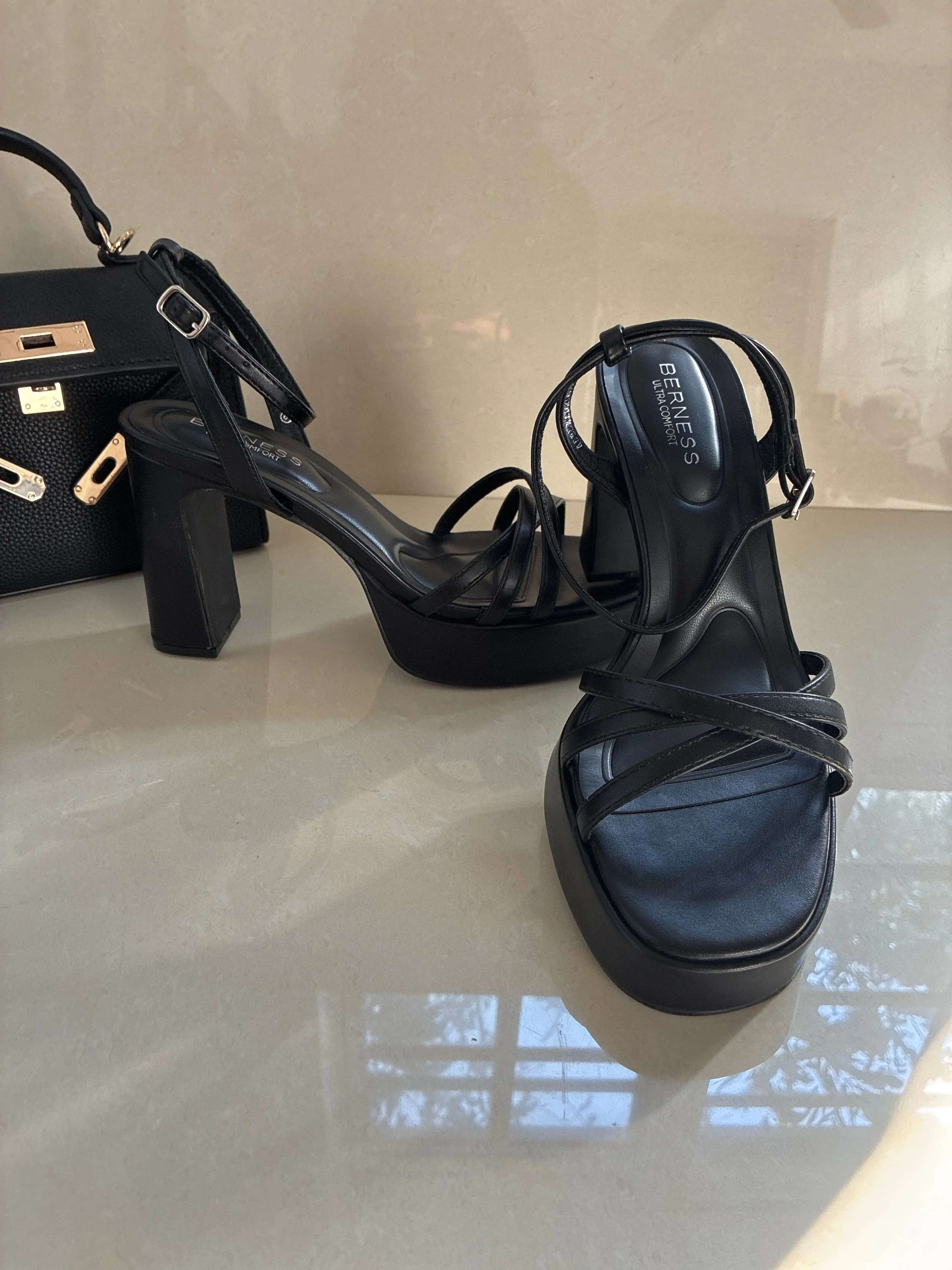Bella Platform Block Heels - Black, Dress, Footwear, Strappy, Breathable Cushion, Everyday Elevated, Night Events, Date Night Outfits, Night Out