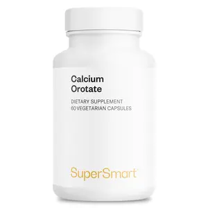 SuperSmart - Calcium Orotate with Magnesium Orotate 9:1 (Highly Bioavailable) - Advanced Teeth & Bones Strength Supplement | Non-GMO & Gluten Free - 60 Vegetarian Capsules
