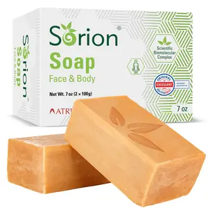 Sorion Soap for Face and Body Care Comfort with Coconut Oil, Neem, Turmeric and Pala Indigo Plant Skin Care Cleanser
