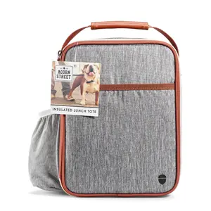 Fit & Fresh Vertical Insulated Reusable Lunch Bag for Men, Women, and Kids, Steel Construction for Efficient Food Storage