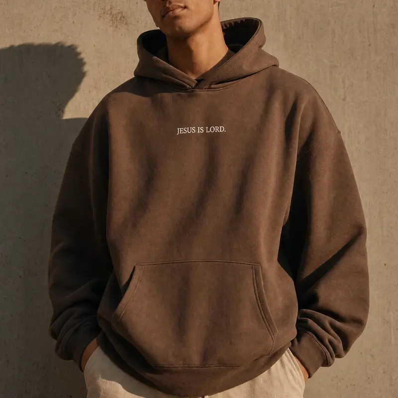 Jesus Is Lord Hoodie - Classic Design with Front Button Closure, Ideal for Everyday Wear Outfit Breathable