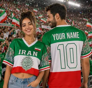 Custom Iran Soccer Crop Top Jersey, Personalized Football Fan Crop Tee