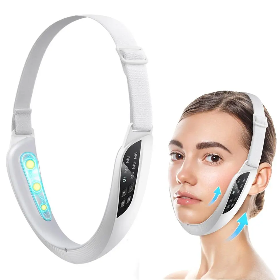 Electric Face Lifting Belt, 6 Modes and 8 Strength Face Shaping Belt, Rechargeable V-Shaped Face Beauty Instrument, Face Lifting Tool for Women, Face Lifting Device, Facial Care Instrument, Facial Care Tools, Beauty Devices
