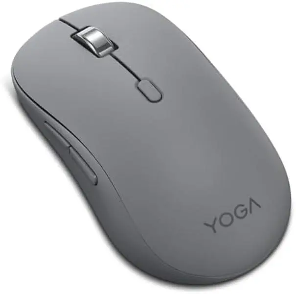 Lenovo Yoga Bluetooth Silent Mouse, 3 Level DPI Adjustment, 36 Month Battery Life, Bluetooth 5.3, 3 Device Paring, Whisper Quiet, Programmable Buttons, Smooth Finish -Luna Grey