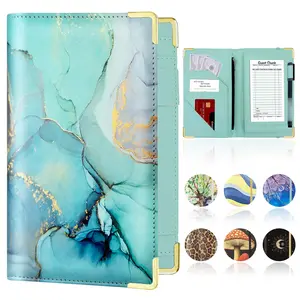 Server Book, Server Books for Waitress Cute, Waiter Receipt Book, PU Leather Waitress Book with Zipper Pocket, Waitress Accessories menu