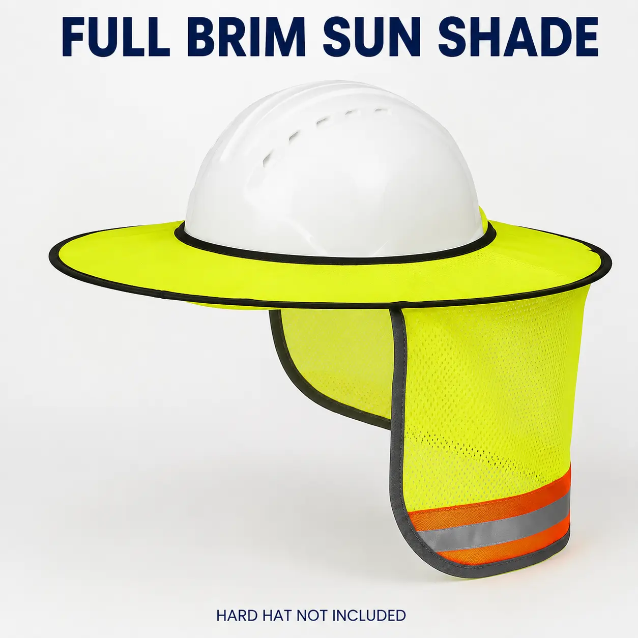 2 Pack Hard Hat Sun Shade Full Brim Breathable Mesh Neck Shield High Visibility Reflective Accessories for Construction Landscaping Outdoor Work