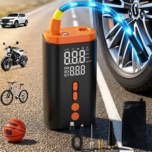 Portable Tire Inflator Pump 150PSI Digital Display Air Pump with LED Lighting, Wireless USB-C Rechargeable, Compact & Lightweight, Suitable for inflating Balls, Bicycles, Motorcycles and Car Tires.Cordless Tire Inflator,Emergency Air Pump