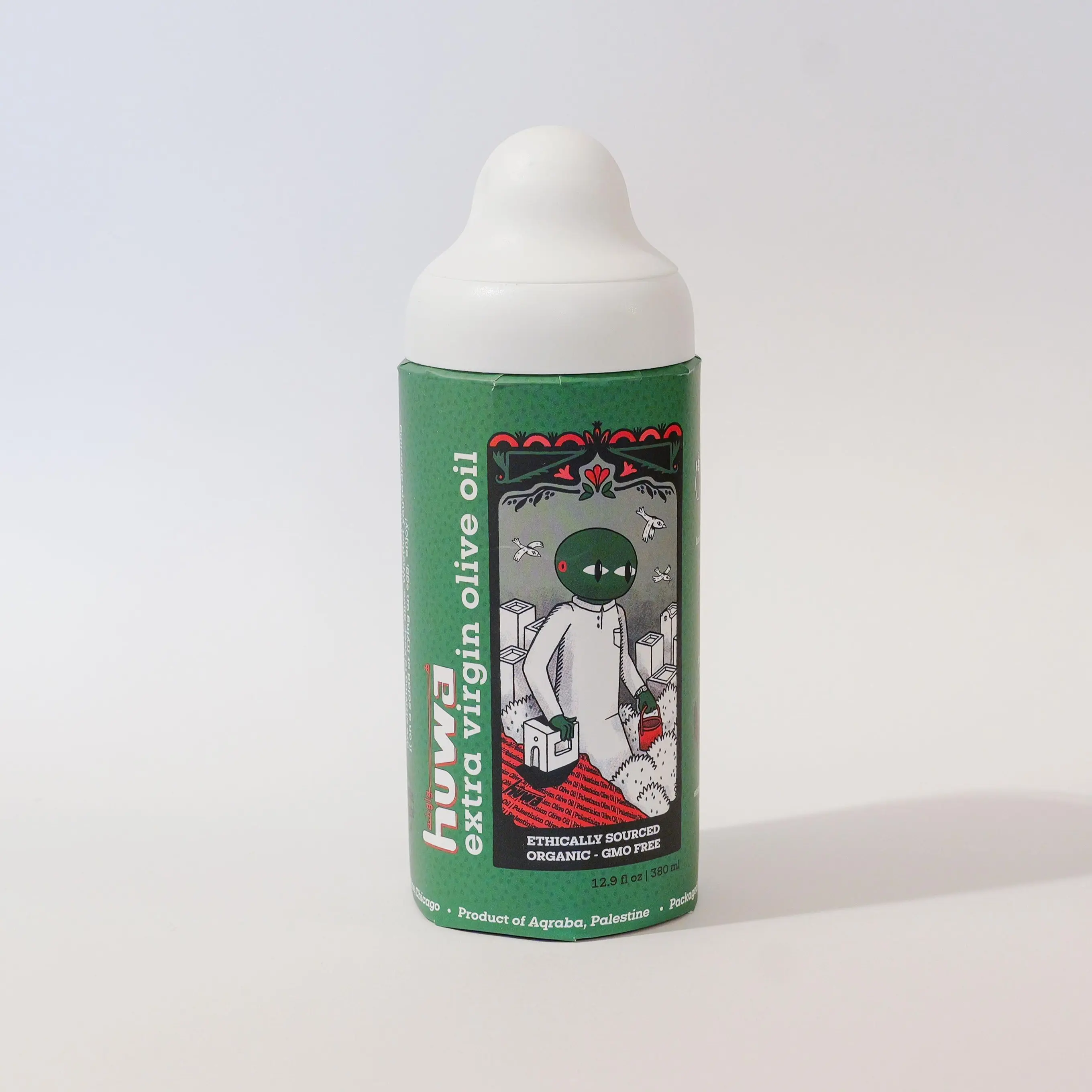 Huwa Palestinian Extra Virgin Olive Oil - 380 ml Squeeze Bottle