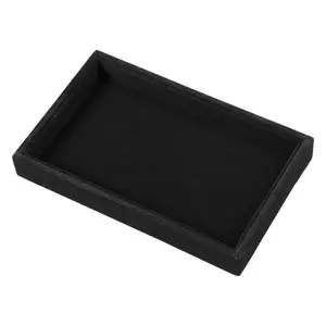 Unique Bargains Velvet Jewelry Tray, Empty Stackable Tray Box Showcase Display Organizer for Rings Earrings Necklace Bracelet Pendants, Black