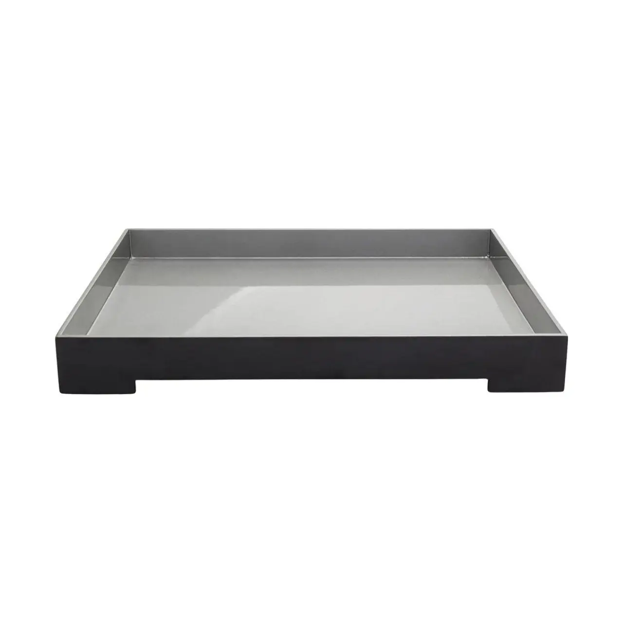 Kalista Metallic Decorative Tray — Silver + Navy