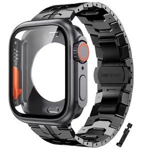 Stainless Steel Strap + Case For Apple Watch 10 7 8 9 46mm 45mm 44mm Metal Link Bracelet iWatch Band 6 5 4SE 3 41mm 40mm Wristband With Screen Protector Cover Change Ultra Bumper