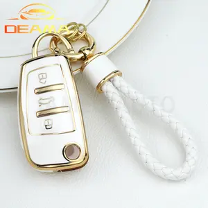 For Audi A1 A3 A6 A6L Q2 Q3 Q7 TTS R8 S6 RS3 Protector TPU Car Flip Key Case Cover S Fob Keychain Auto Accessories