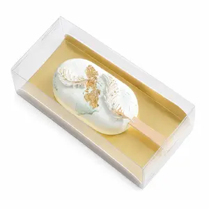 Clear Cakesicle Box Gold Insert 6 Count