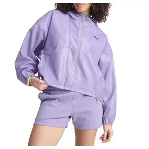 PUMA Womens Wardrobe Essentials Oversized Windbreaker Athletic Outerwear Casual - Purple