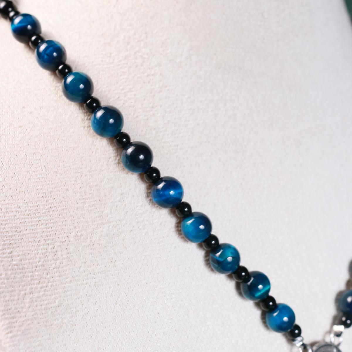 Rosary beads catholic for men,Rosary Necklace for men with medal & cross,Handmade stone Beads Our Lady of Grace Rosary Cross Necklace Catholic Gifts