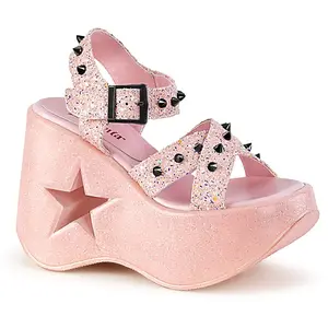 Demonia Dynamite-02 Baby Pink Glitter Sandals