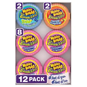 Hubba Bubba Bubble Tape Gum, 2 oz., 12 pk. Snack Blueberry