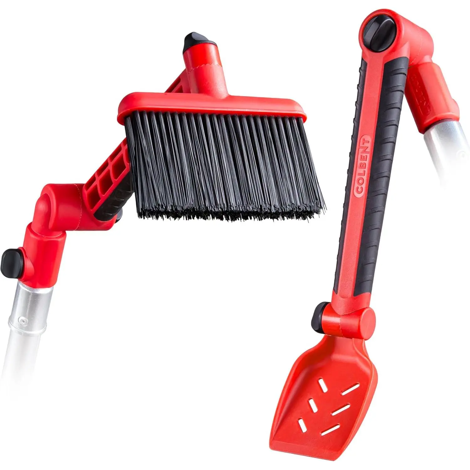 Multi-Angle Gutter Cleaning Tools from the Ground - Gutter Cleaner tool attachment for Threaded Poles - Gutter Scoop & Brush for rain gutter cleaning and leaf removal from Gutter Guard
