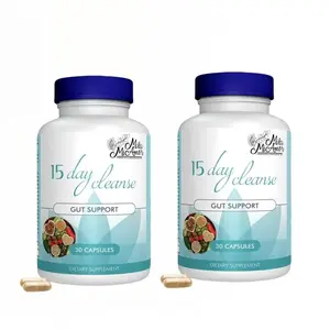 Mila McAnner 15 Day Cleanse Gut and Colon Support Caffeine Free Advanced Formula with Senna Cascara Sagrada Psyllium Husk Non-GMO Probiotics 30 Capsules