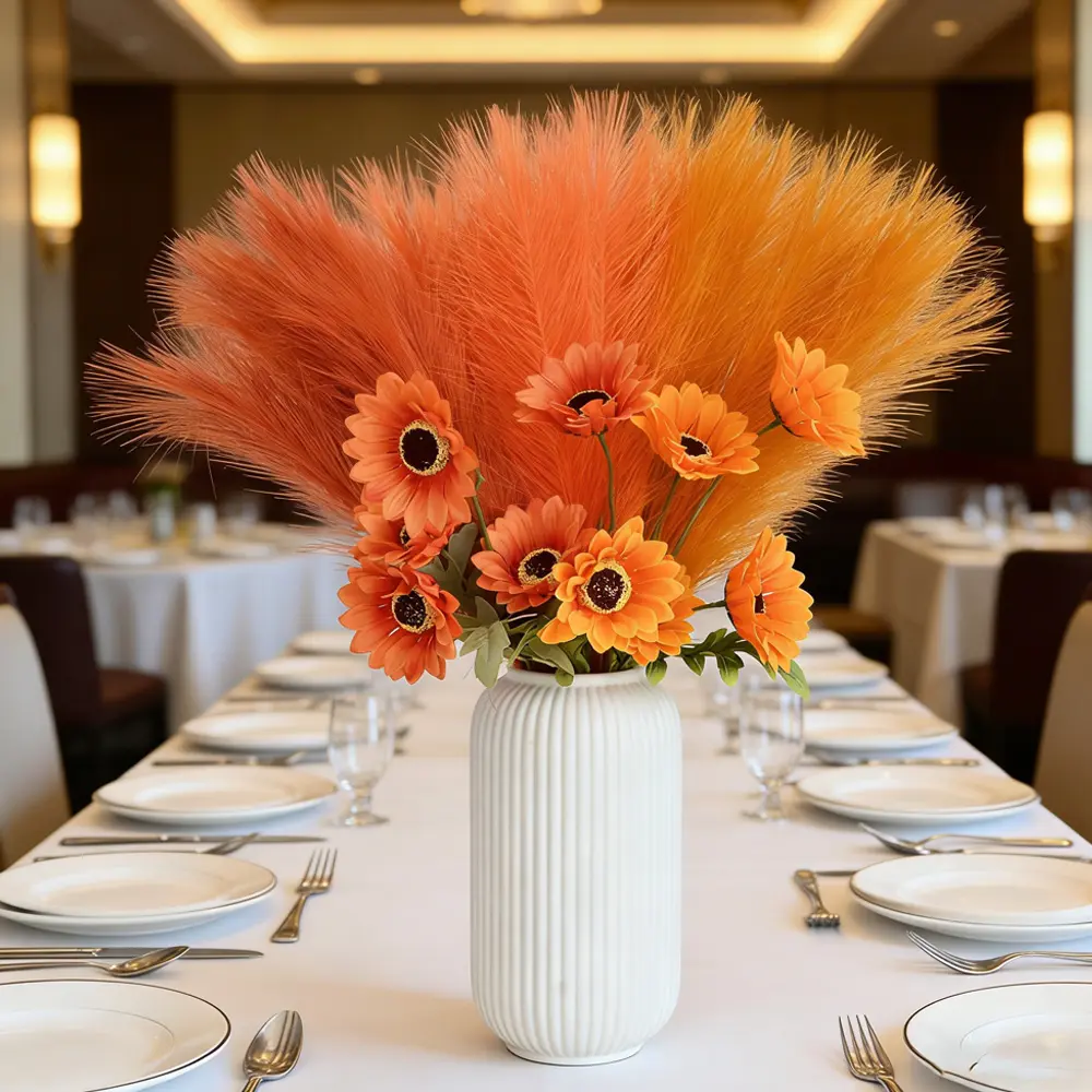 60pcs Colorful Artificial Pampas Grass Bouquet, Boho Wedding Party Decorations, DIY Floral Arrangement Supplies, Home Arch Accessories