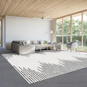 Modern Geometric Rug Diamond Stripe Rug Washable Area Rug Low Pile Non-slip Rug Foldable Indoor Rug for Living Room Bedroom Dining Room Office