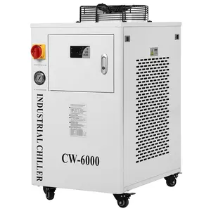 【GARVEE】15L Industrial Water Chiller CW-6000, 0.73hp, 8.7gpm, Water Cooling System for CO2 Engraving Cutting Machines, Cooling Capacity 9125 BTU/Hour