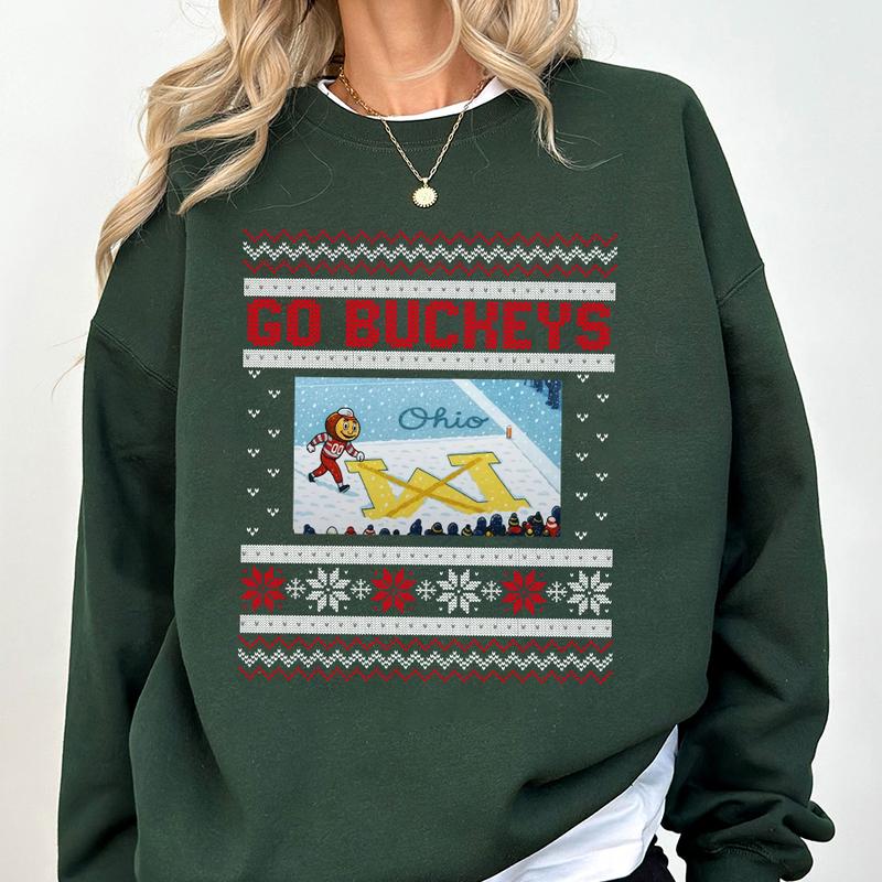 Ohio vs Michigan Rivalry Sweater, Script Ohio on Big M Sweater, Buckeye Fan Erase The M Sweat Shirt, OSU Fan Gift