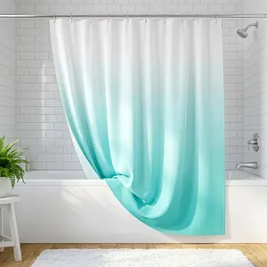 Shower Curtain 70x72 Inches Vibrant Aqua Mint Color Water Resistant Mildew Resistant Material Durable Easy to Clean Stylish & Functional for Home Apartment Dorm Hotel Guest Bathroom