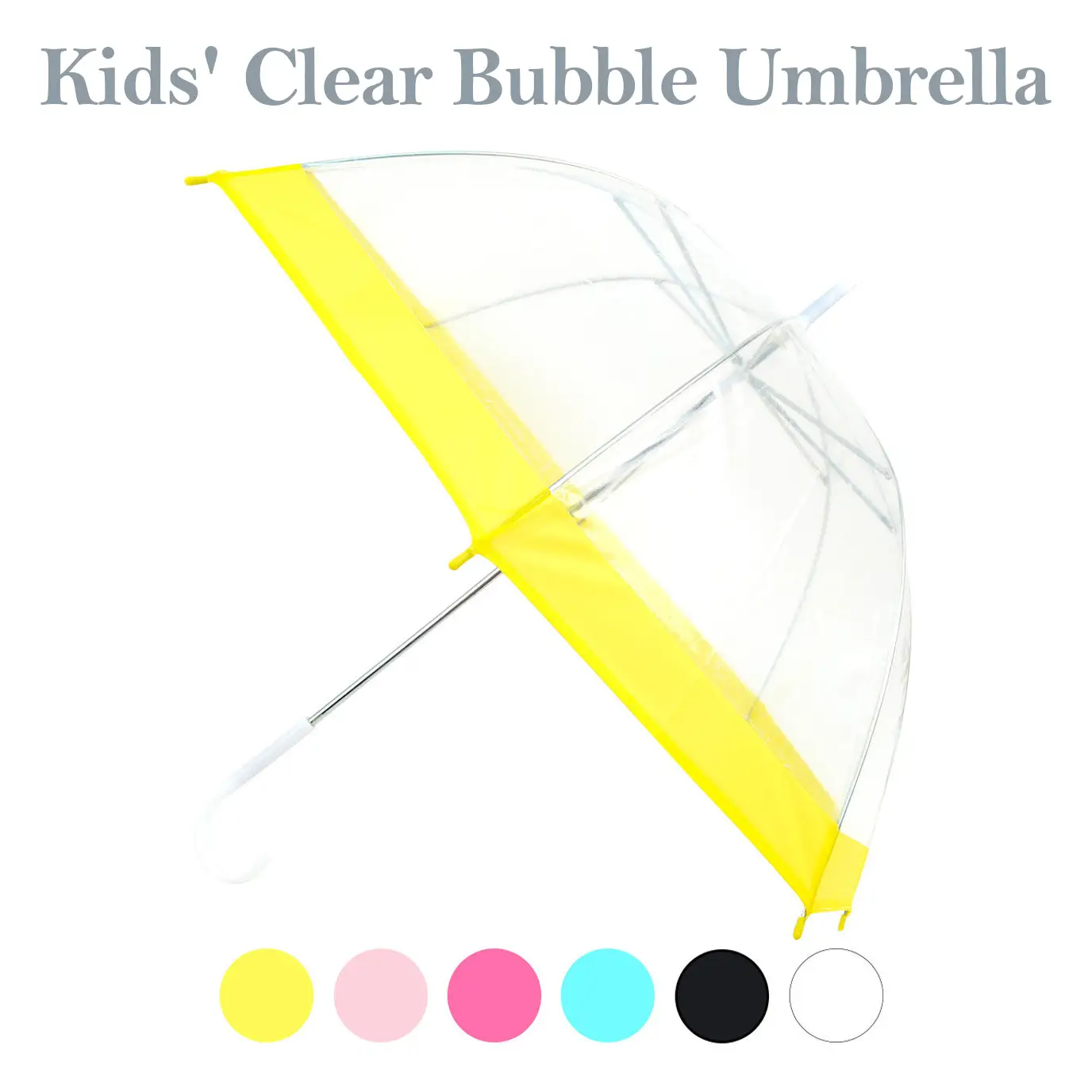 Kids' Clear Bubble Umbrella - Petite See-Thru Clear - Color Border