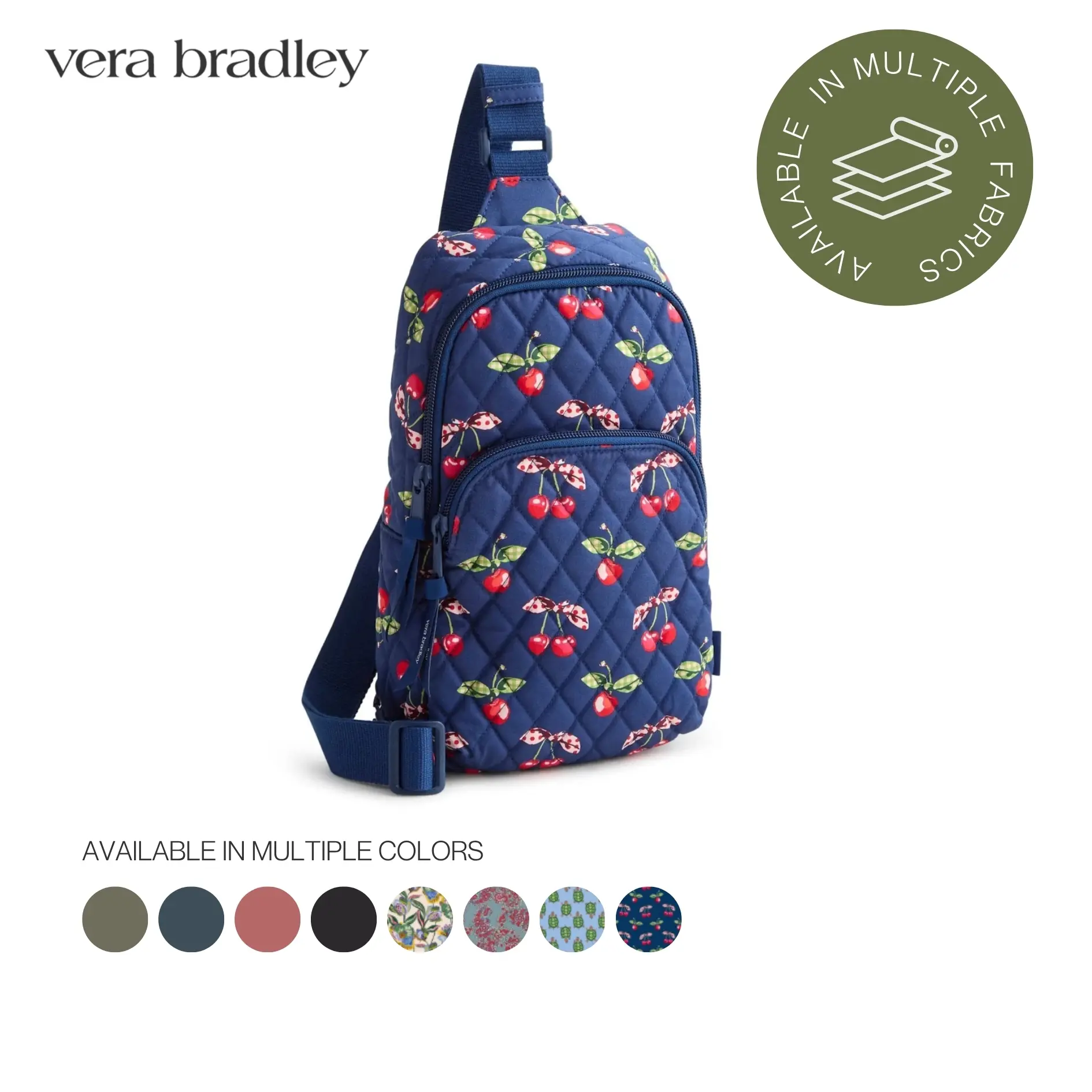 Vera Bradley Lorman Sling Backpack | Compact Crossbody Sling Bag with Adjustable Strap | Multiple Fabrics, Colors & Prints