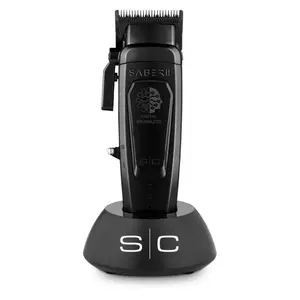 Saber 2 Clipper BLACK Professional Cordless Hair Clipper with Brushless Motor Black Digital Brushless Motor 7200 RPM DLC Echo Fixed Blade Shallow 2.0 Cutter From StyleCraft