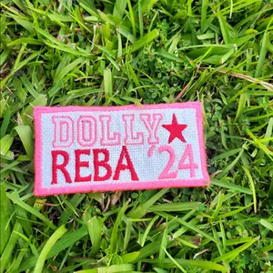 Dolly and Reba 2024 embroidered iron on patch. embroidery