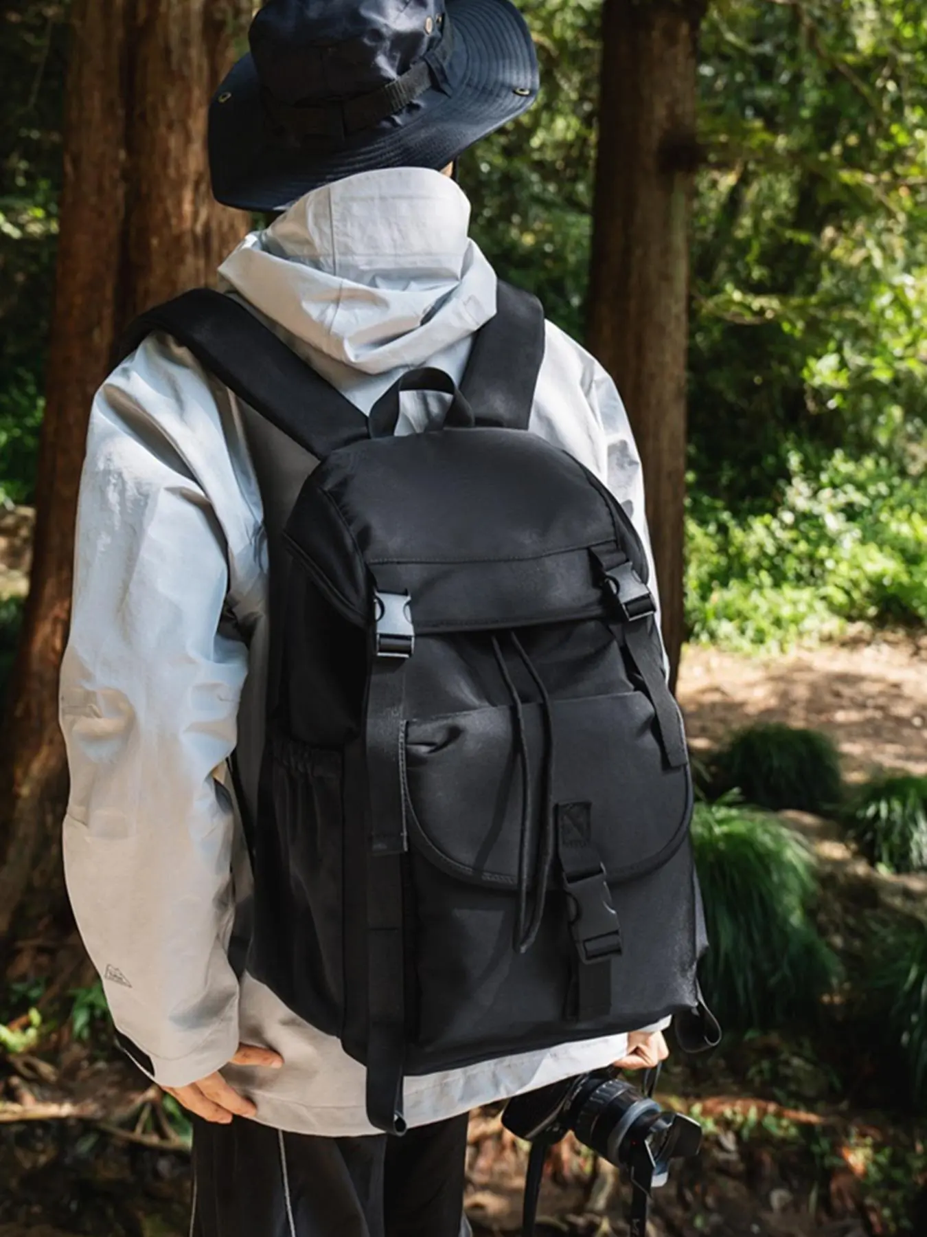 Unisex Casual Plain Zipper Backpack, Durable Backpack, Fashionable Minimalist Backpack, Versatile Trendy Backpack for Outdoor Climbing, Travel, Running