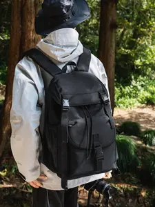 Unisex Casual Plain Zipper Backpack, Durable Backpack, Fashionable Minimalist Backpack, Versatile Trendy Backpack for Outdoor Climbing, Travel, Running