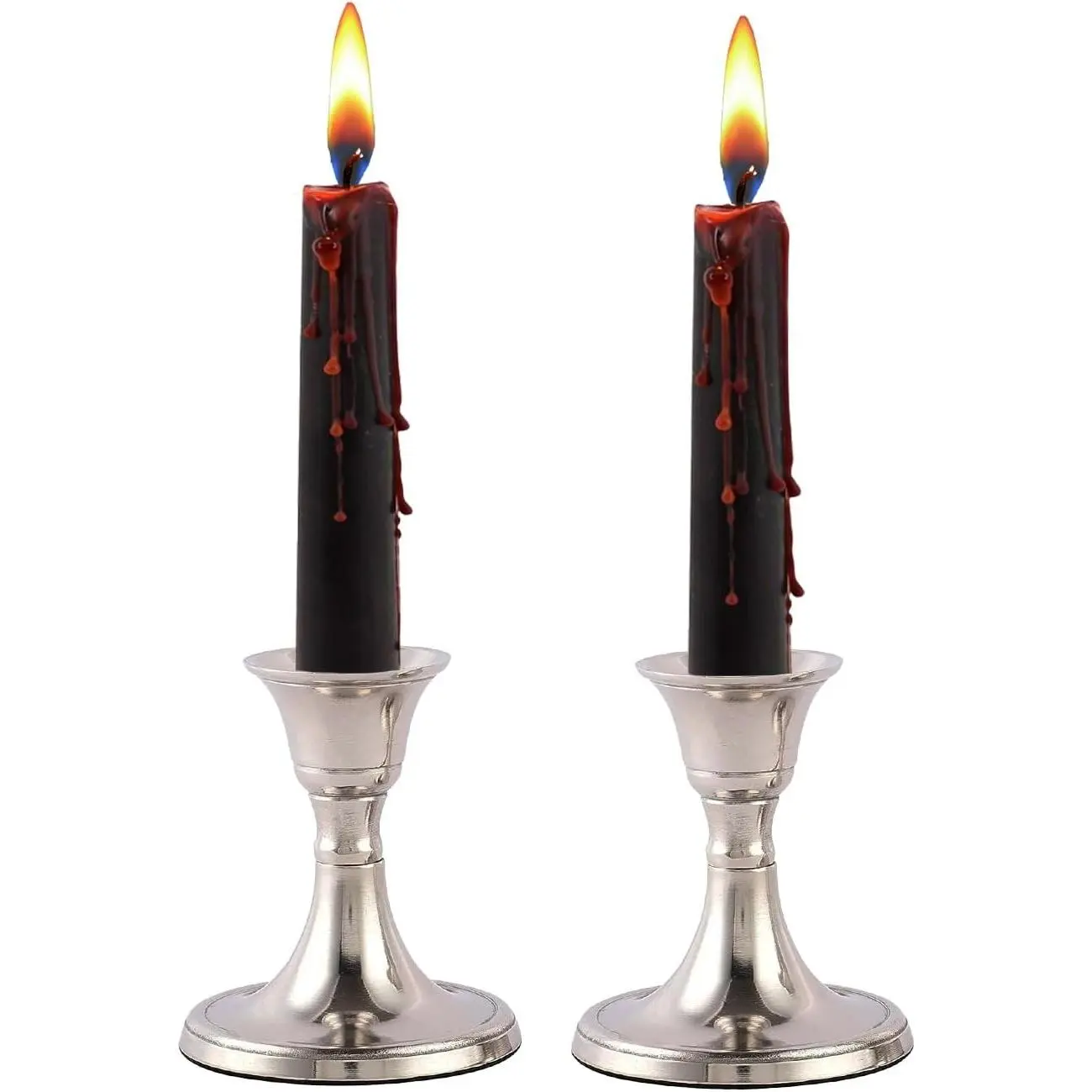 Silver Candle Holder Set of 2 - Decorative Taper Candle Stick Candle Holder Candlestick Holders for Taper Candles Home Decor Modern Easter Candle Holders for Dinner, Party