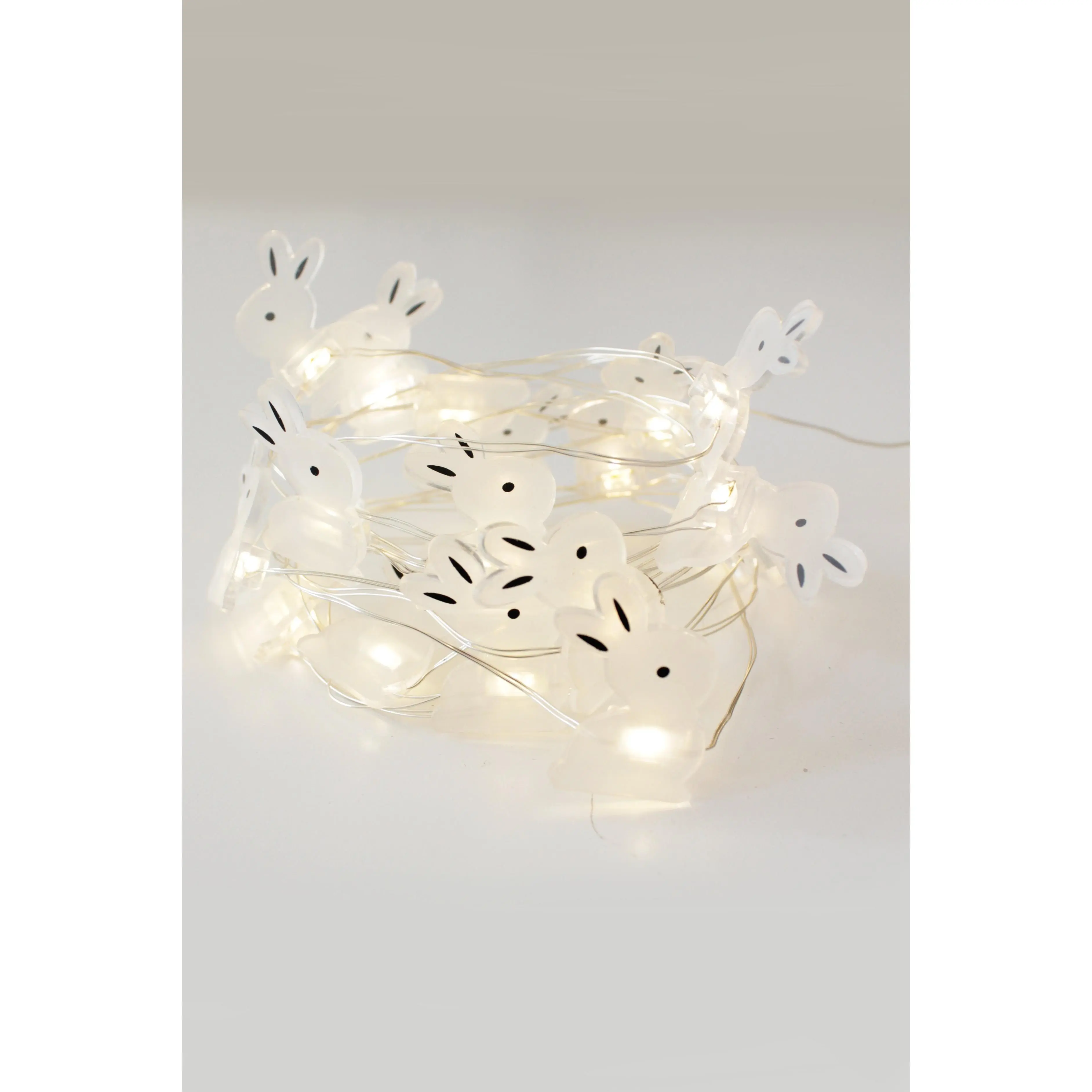 Perfect Holiday 20 LED White Bunny Fairy Lights Battery Operated Decorative String Lights