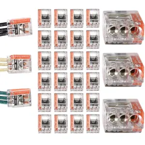 50-Pack Quick Push-in Electrical Wire Connectors, 22-12 AWG Gauge Solid, 3-Port for Junction Wiring Outlet Boxes