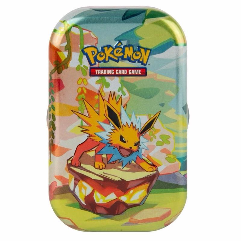 Pokémon SV8.5 Prismatic Evolutions Mini Tin - 2 Booster Packs, Eevee Coin, Collectible Art Card