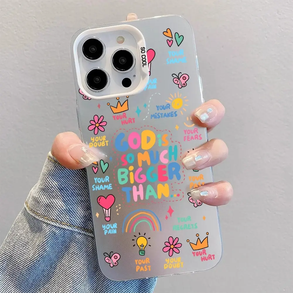 Color Graffiti God Slogan Phone Case for iPhone 17,17E,16,15,14,13,12,11,Pro Max,Pro Max Plus,X,XS Max,7,8,SE4 - Stylish,Durable,Shockproof Drop-Proof Cover