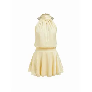 Cider Striped Halter Neck Flared Mini Dress SwimWeek