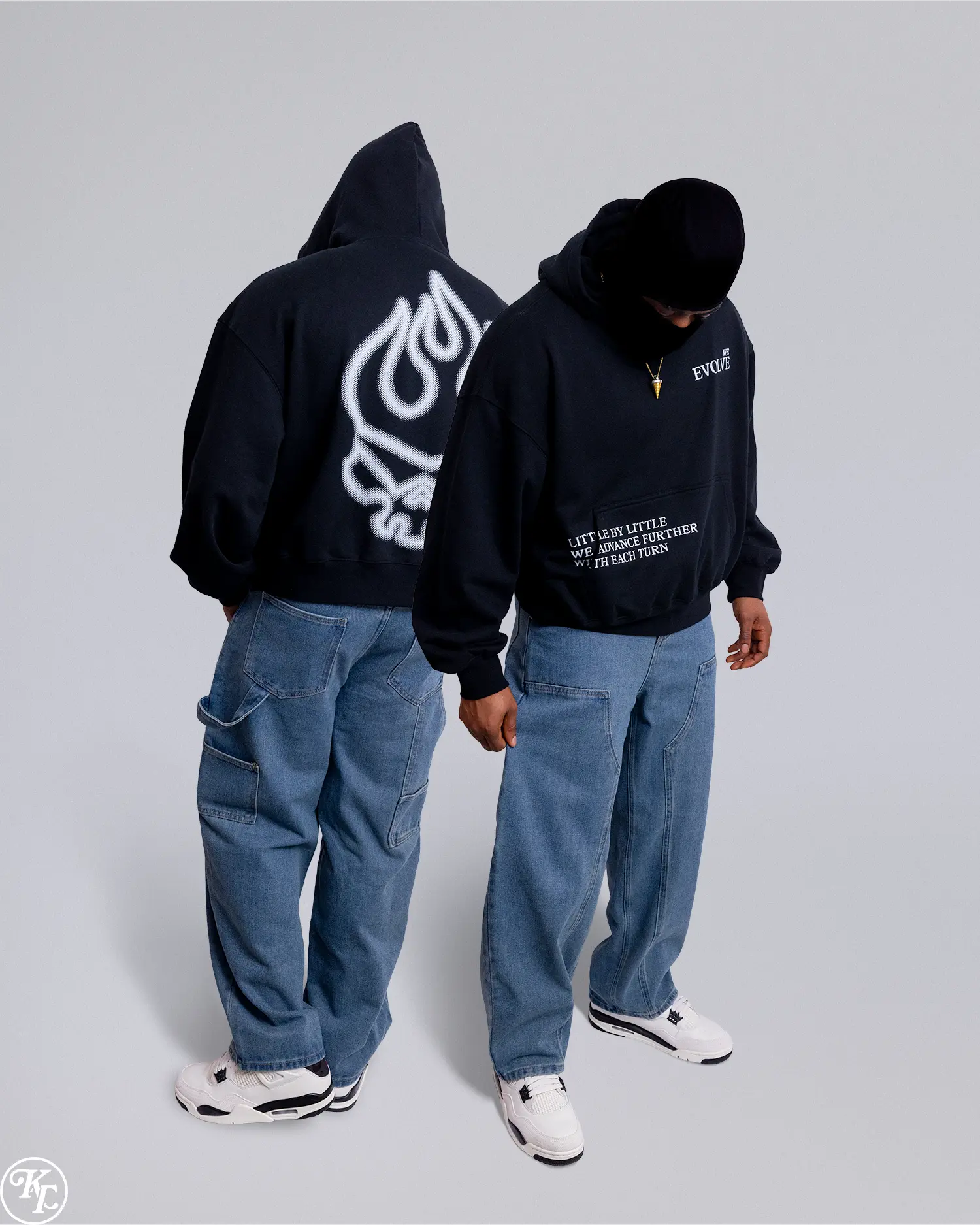 'We Evolve' Boxy Gurren Lagann Inspired 400GSM Oversized Mens Hoodie