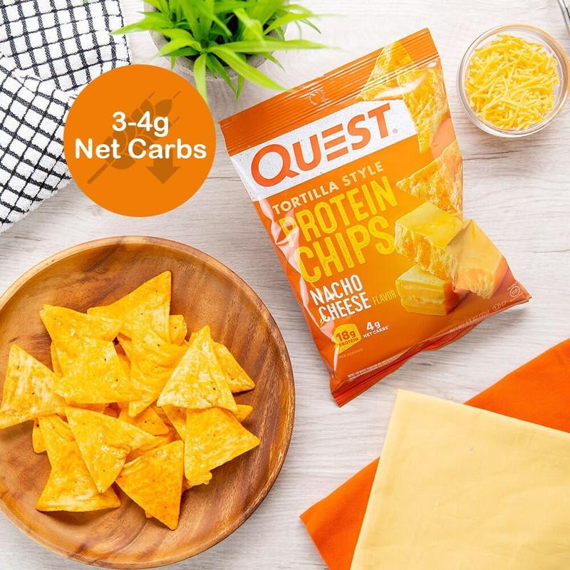 Quest Tortilla Style Protein Chips Variety Pack 6 Pack 1.1 Ounce Each High Protein Low Carb Gluten Free Assorted Flavors Hot Spicy Chili Lime Spicy Sweet Ranch Nacho Cheese & Loaded Taco Crunchy Crispy Healthy Snack - Chicharon