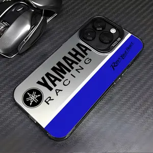 Premium Laser Phone Case Blue Yamaha Pattern, Fits iPhone 17 Air Pro Max 16 15 14 13 12 11 XS XR X 7 8 12/13 Mini Plus Pro Max Se