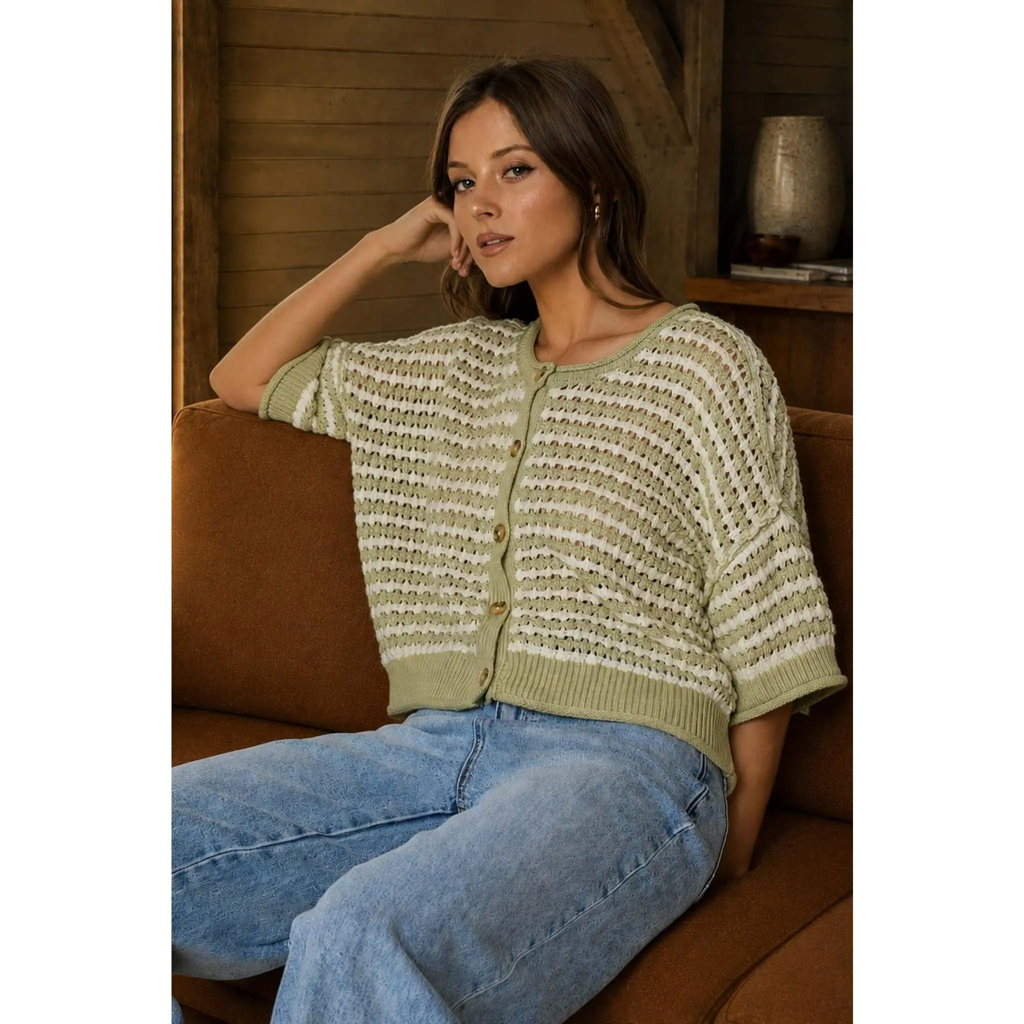 Fiona Crochet Knit Cardigan